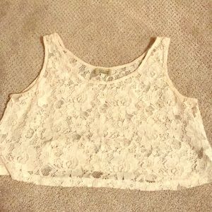 Cream Lace Crop Top